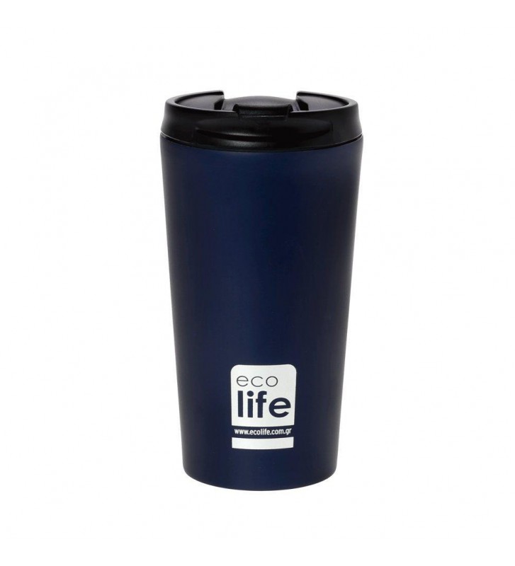 Θερμός για ροφήματα Ecolife  Blue Black Matte 370ml