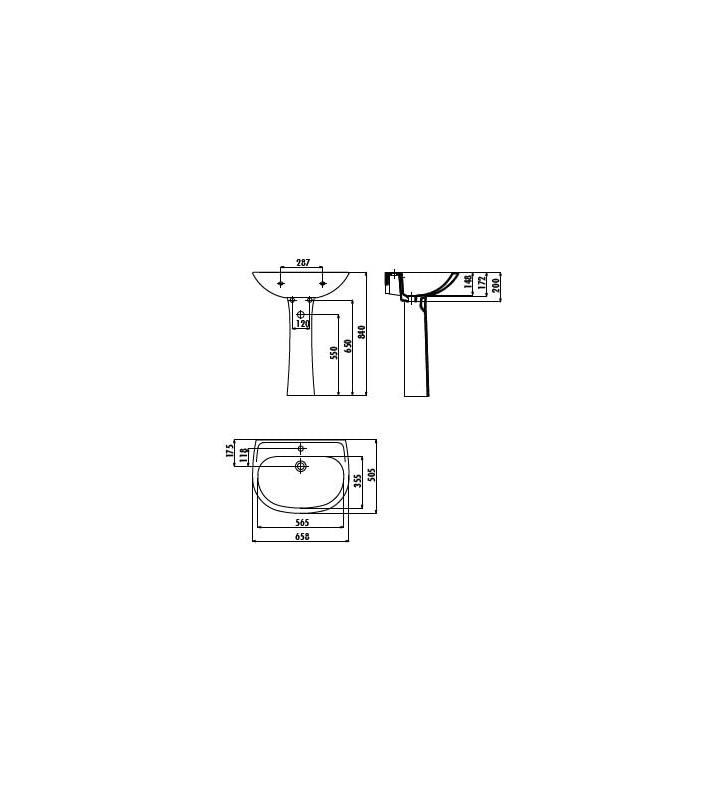 Washbasin Creavit Apollo Pendant (with the possibility of adding a column)