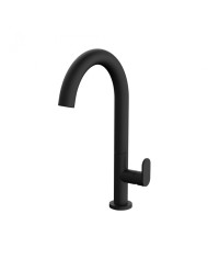 Armando Vicario Slim Black Matt High Mixer Basin Faucet with Valve (500041-400)
