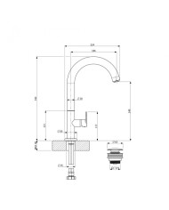 Armando Vicario Slim Black Matt High Mixer Basin Faucet with Valve (500041-400)