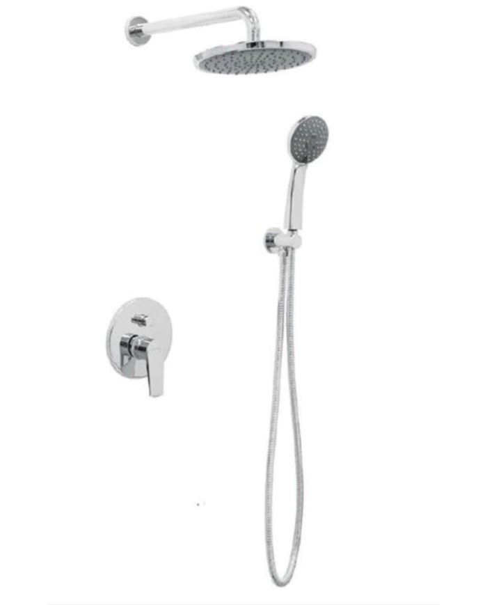 Built-in Full Bathroom Set Modea Optima Chrome, 2 Outlet Mixer & Bell Ø22cm & Telephone with Bracket