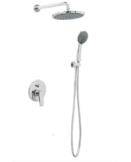 Built-in Full Bathroom Set Modea Optima Chrome, 2 Outlet Mixer & Bell Ø22cm & Telephone with Bracket