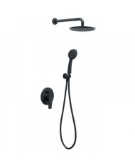 Built-in Complete Bathroom Set Modea Optima Black, 2 Outlet Mixer & Bell Ø22cm & Telephone with Bracket (00-07700B)