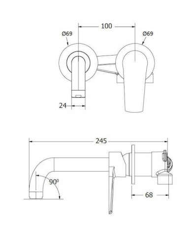 Concealed Basin Faucet Modea Optima Chrome (00-07510)