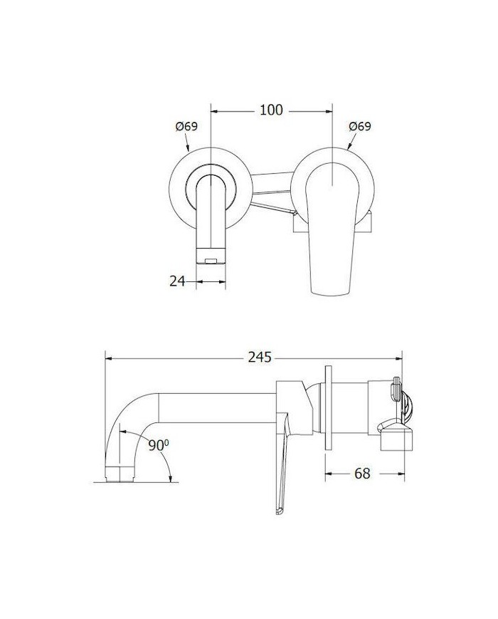 Concealed Basin Faucet Modea Optima Chrome (00-07510)
