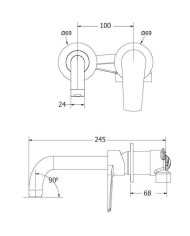 Concealed Basin Faucet Modea Optima Chrome (00-07510)