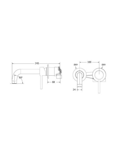 Concealed Basin Faucet Modea Optima Chrome (00-08510)