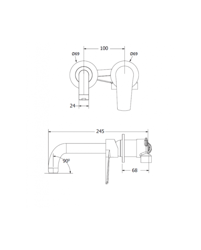 Concealed Basin Faucet Modea Etna Black Matt (00-08510/Β)