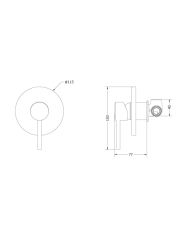 Modea Etna Black Matt Single Outlet Concealed Faucet With Rosette Ø115 (00-08620/B)