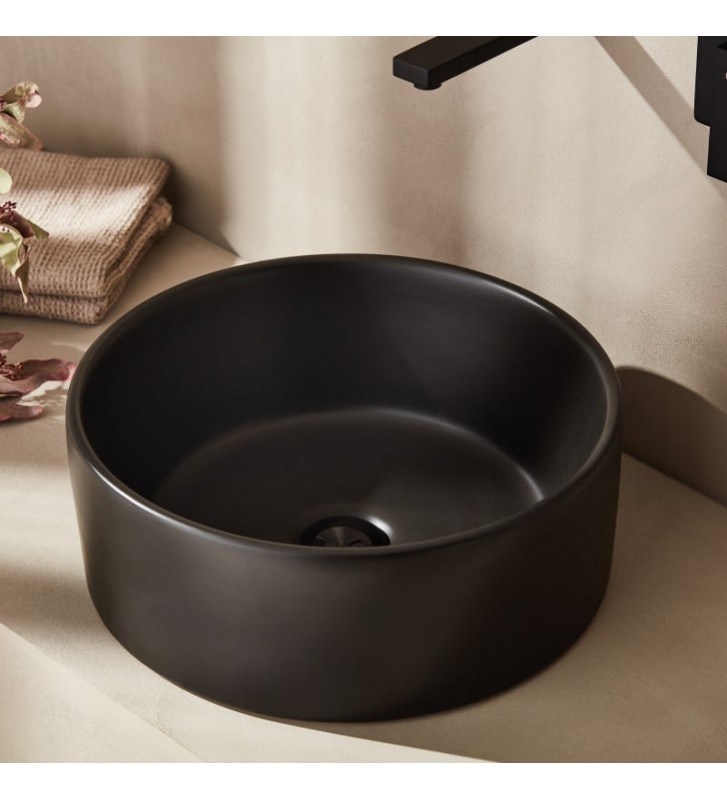 Washbasin Seated Theme Style Black Mat Ø40.5