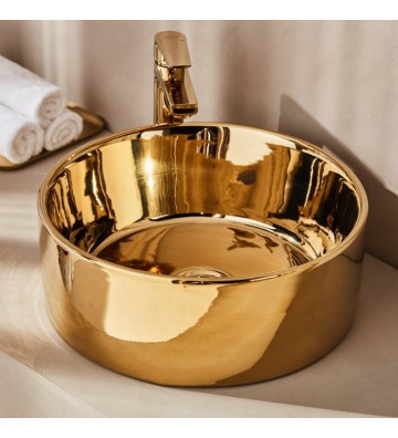 Washbasin Seated Theme Style Gold Ø40.5