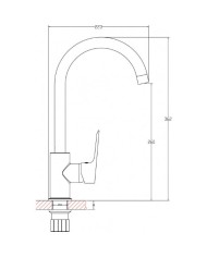 Elizara Inter Ceramic High Mixer Sink Faucet ( ICF 7003153 M7313 )