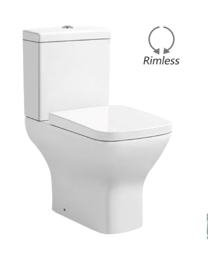 Amco Line Zara Basin Set 60cm Rimless Square 8600 CC Spout & cistern & Cover & Mechanism