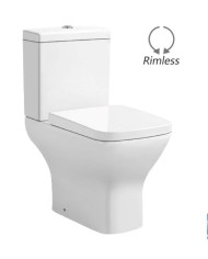 Σετ Λεκάνη Amco Line Zara 60cm Rimless Square 8600 CC Πισωστόμιο & καζανάκι & Κάλυμμα & μηχανισμός