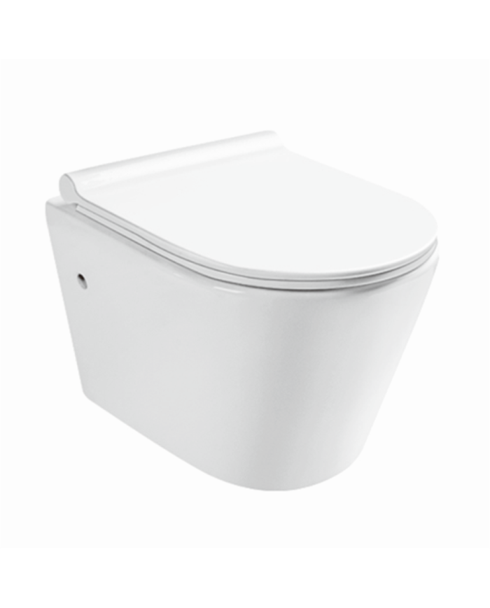 Hanging Basin Rimless Amco Line Zara Oval White with Soft Close Cover (8001)