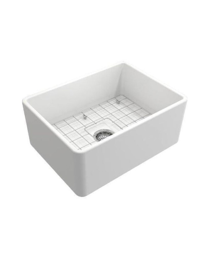 Bocchi Farmhouse Single Bowl Porcelain Countertop Kitchen Sink (61x46cm)