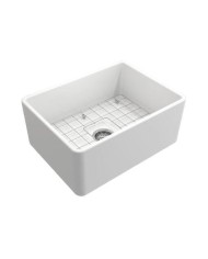 Bocchi Farmhouse Single Bowl Porcelain Countertop Kitchen Sink (61x46cm)
