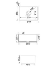 Bocchi Farmhouse Single Bowl Porcelain Countertop Kitchen Sink (61x46cm)