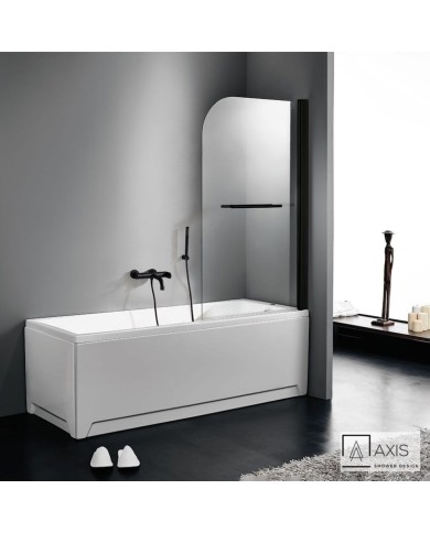 Axis Protective Rotatable Bath Sheet with Towel Rail Black Matte Axis 85 x 140 cm