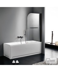 Διαχωριστικό Προστατευτικό Περιστρεφόμενο Φύλλο Μπανιέρας Axis με Πετσετοκρεμάστρα Μαύρο Ματ Axis 85 x 140 cm