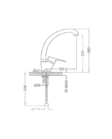 Sink faucet Tall Roxouni Rame Ambrosiana
