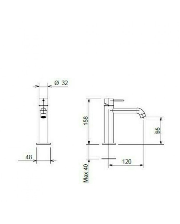 Μπαταρία Νιπτήρα Αναμεικτική La Torre Elle 316 Gold Brushed PVD με Βαλβίδα clic-clac INOX 316 (35004-211)