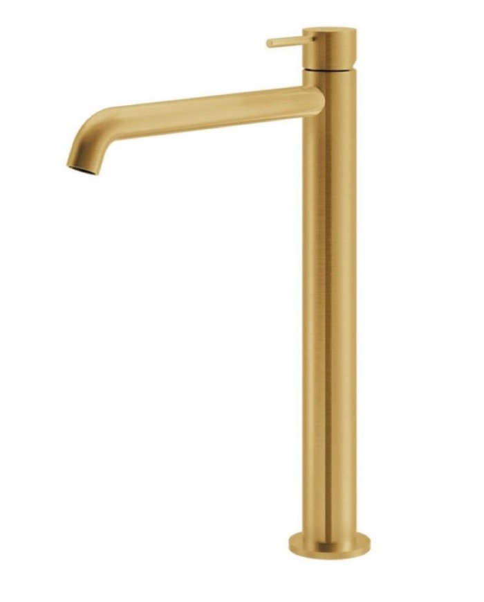 Μπαταρία Νιπτήρα Ψηλή Αναμεικτική La Torre Elle 316 Gold Brushed PVD με Βαλβίδα clic-clac INOX 316 (35016-211)