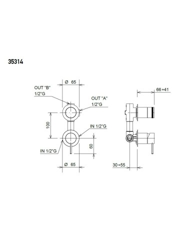 Εντοιχιζόμενο Σετ Λουτρού La Torre Elle 316 Gold Brushed PVD Μίκτης 2 Εξόδων & Κεφαλή Οροφής Στρόγγυλη  & Τηλέφωνο με Στήριγμα