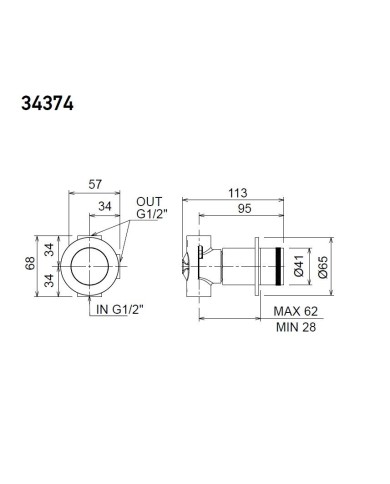 Εντοιχιζόμενο Σετ Λουτρού Armando Vicario Halo Gold Brushed  Μίκτης 2 Εξόδων & Κεφαλή Τοίχου Στρόγγυλη  & Τηλέφωνο με Στήριγμα