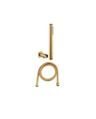 Εντοιχιζόμενο Σετ Λουτρού Armando Vicario Halo Gold Brushed Μίκτης 2 Εξόδων & Κεφαλή Οροφής Στρόγγυλη  & Τηλέφωνο με Στήριγμα