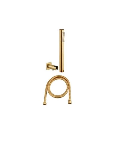 Εντοιχιζόμενο Σετ Λουτρού Armando Vicario Halo Gold Brushed Μίκτης 2 Εξόδων με Εκτροπέα & Κεφαλή Οροφής Στρόγγυλη  & Τηλέφωνο