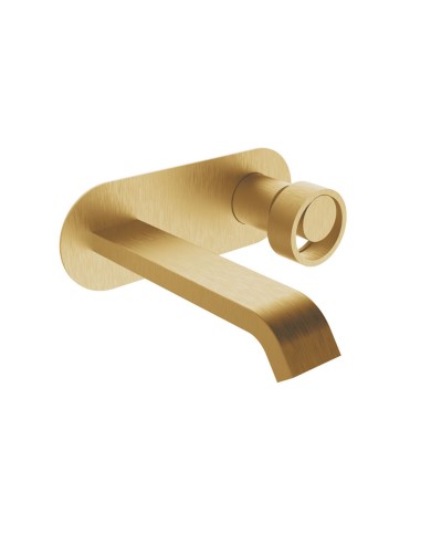 Εντοιχιζόμενη Μπαταρία Νιπτήρα Μίκτης & Στόμιο Armando Vicario Halo Gold Brushed Μίας Εξόδου/Δύο Οπών