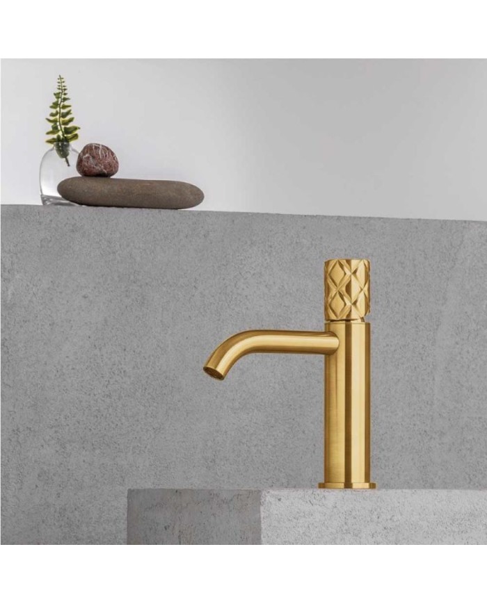 Μπαταρία Νιπτήρα Αναμεικτική Eurorama Eletta Chester Light Gold Brushed με Βαλβίδα clic-clac  (168309-201)