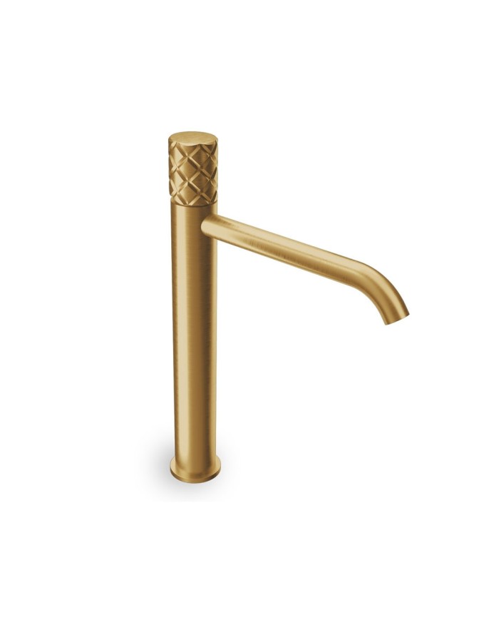 Μπαταρία Νιπτήρα Ψηλή Αναμεικτική Eurorama Eletta Chester Light Gold Brushed με Βαλβίδα clic-clac  (168309P-201)