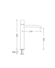 Μπαταρία Νιπτήρα Ψηλή Αναμεικτική Eurorama Eletta Chester Light Gold Brushed με Βαλβίδα clic-clac  (168309P-201)