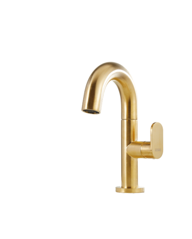 Μπαταρία Νιπτήρα Αναμεικτική Armando Vicario Slim Gold Brushed με Βαλβίδα (500010-201)