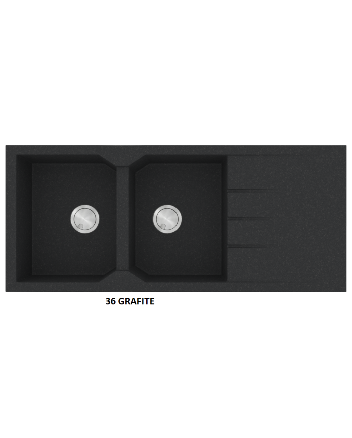 Granite Sink Sanitec Ultra Granite 800 116 2B 1D (116X50) Heavy Duty Reversible