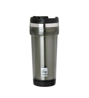 Thermos for drinks Ecolife Gray 420ml (plastic outside)