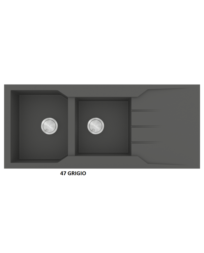 Νεροχύτης Γρανιτένιος Sanitec Ultra Granite 801 116 2B 1D (116X50)  Βαρέως Τύπου Αντιστρεφόμενος