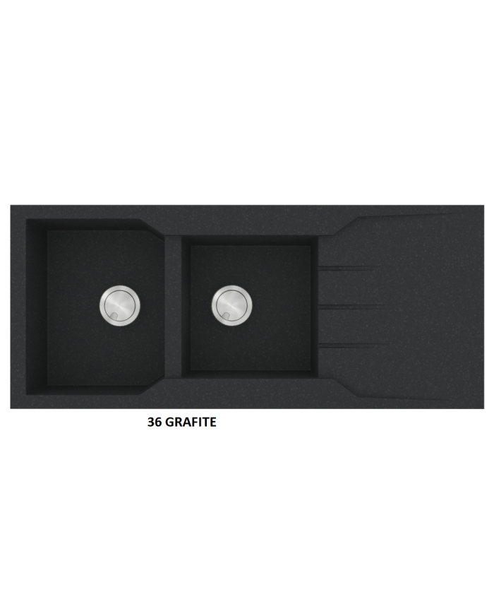 Granite Sink Sanitec Ultra Granite 801 116 2B 1D (116X50) Heavy Duty Reversible