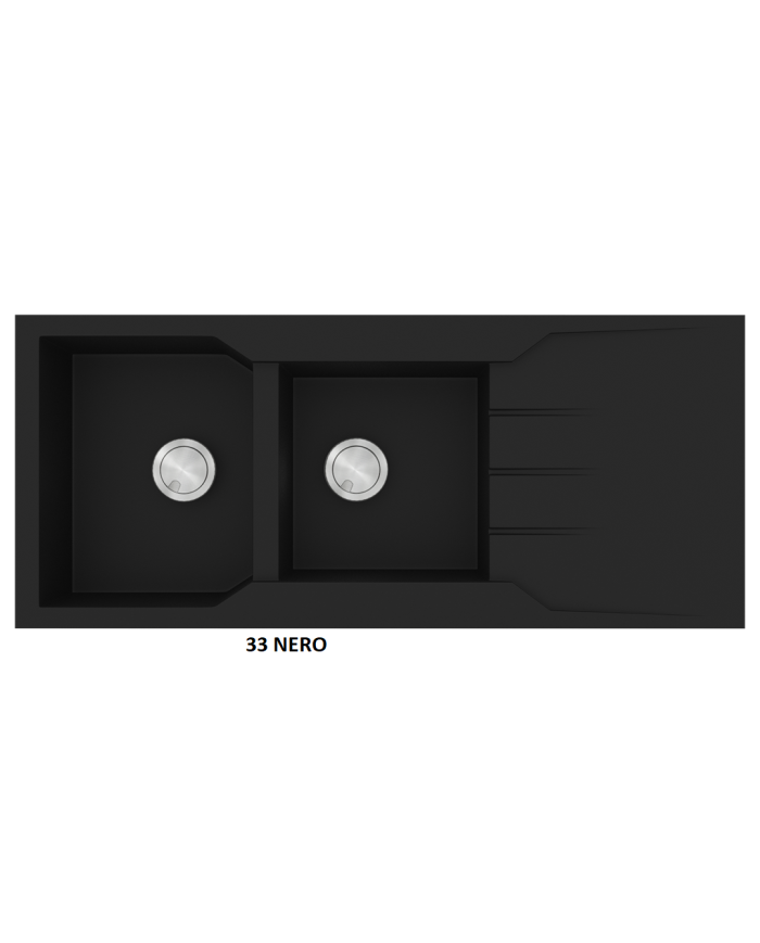 Νεροχύτης Γρανιτένιος Sanitec Ultra Granite 801 116 2B 1D (116X50)  Βαρέως Τύπου Αντιστρεφόμενος