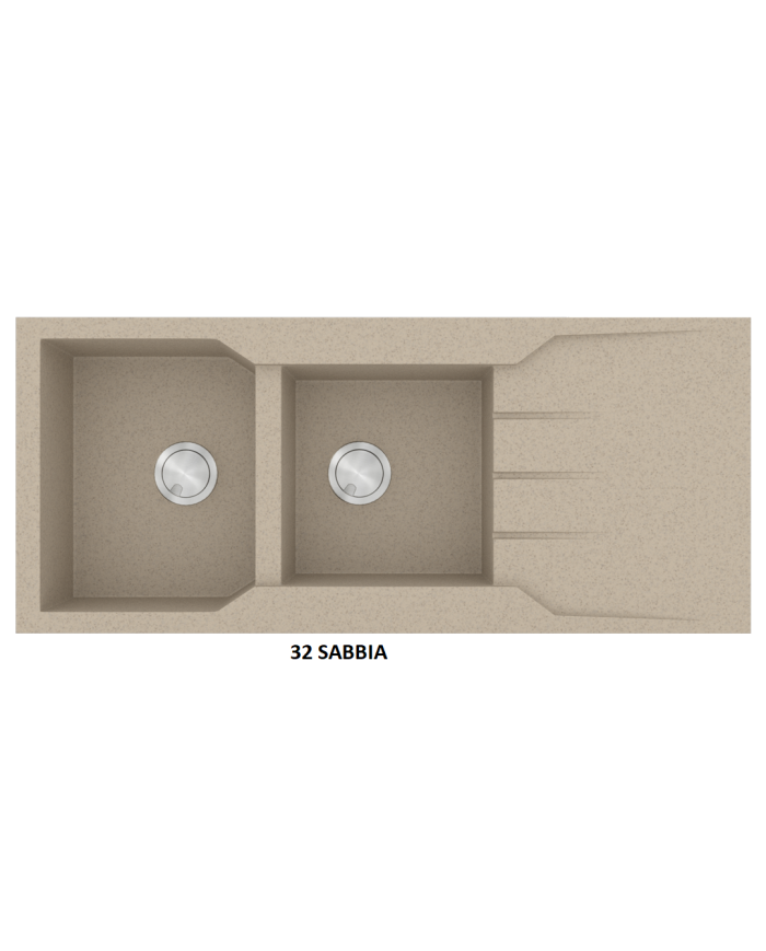 Granite Sink Sanitec Ultra Granite 801 116 2B 1D (116X50) Heavy Duty Reversible