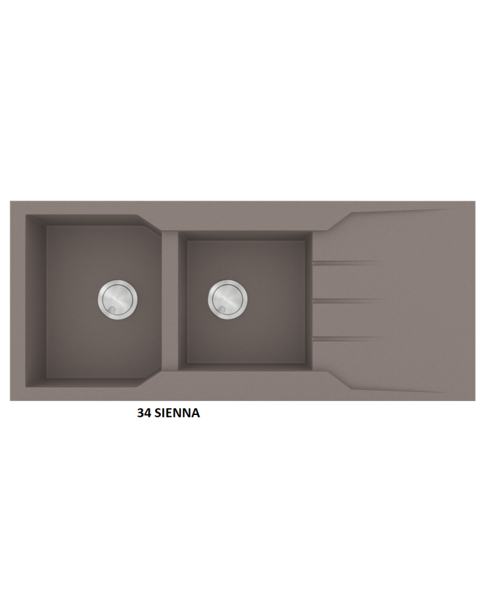 Νεροχύτης Γρανιτένιος Sanitec Ultra Granite 801 116 2B 1D (116X50)  Βαρέως Τύπου Αντιστρεφόμενος