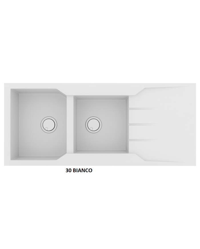 Νεροχύτης Γρανιτένιος Sanitec Ultra Granite 801 116 2B 1D (116X50)  Βαρέως Τύπου Αντιστρεφόμενος