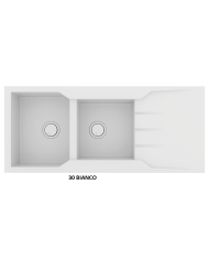 Νεροχύτης Γρανιτένιος Sanitec Ultra Granite 801 116 2B 1D (116X50)  Βαρέως Τύπου Αντιστρεφόμενος