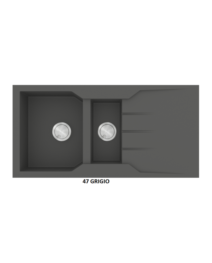 Νεροχύτης Γρανιτένιος Sanitec Ultra Granite 802 100 1/2B 1D (100X50) Βαρέως Τύπου Αντιστρεφόμενος