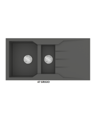 Granite Sink Sanitec Ultra Granite 802 100 1 / 2B 1D (100X50) Heavy Duty Reversible