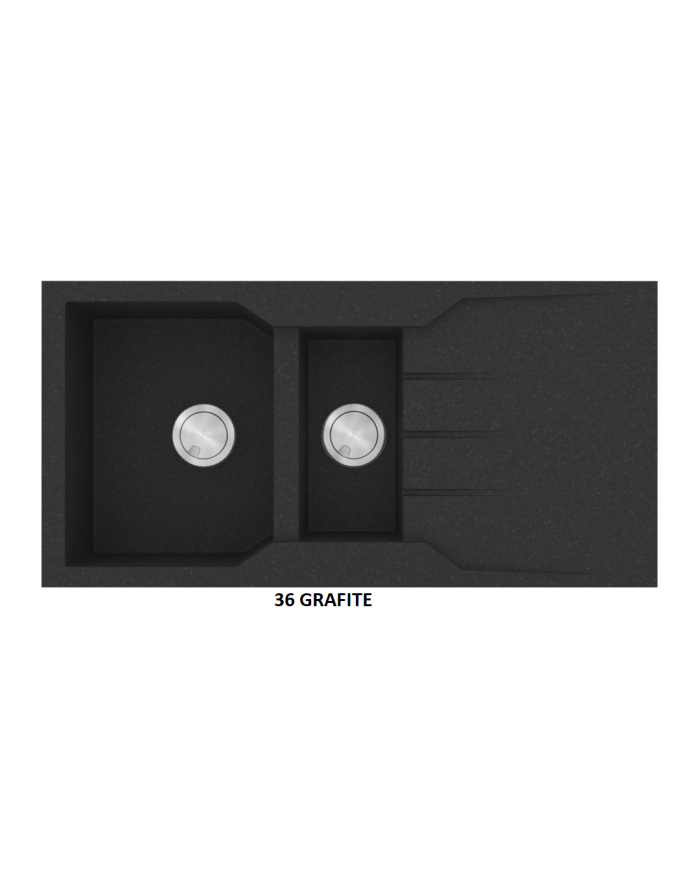Granite Sink Sanitec Ultra Granite 802 100 1 / 2B 1D (100X50) Heavy Duty Reversible