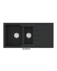 Νεροχύτης Γρανιτένιος Sanitec Ultra Granite 802 100 1/2B 1D (100X50) Βαρέως Τύπου Αντιστρεφόμενος