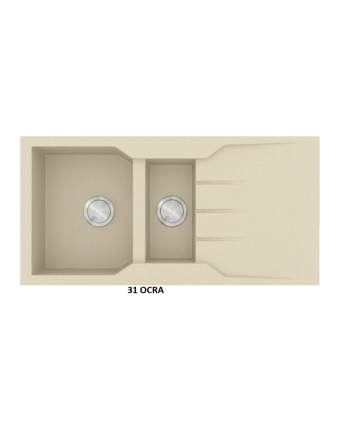 Granite Sink Sanitec Ultra Granite 802 100 1 / 2B 1D (100X50) Heavy Duty Reversible